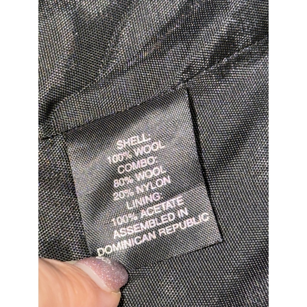 Anne Klein Car Coat Mens L Charcoal Grey Wool Blend Zip Button Jacket Preloved - Picture 10 of 13
